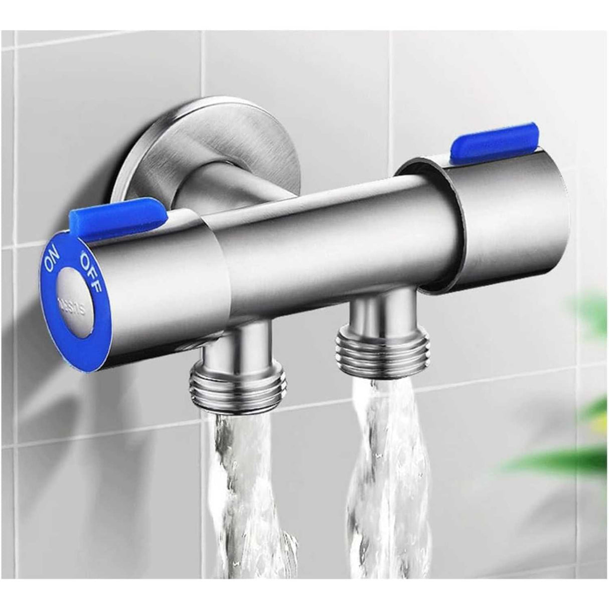 Grifo para Inodoro con Válvula Angular de Doble Salida en Acero Inoxidable Bidet