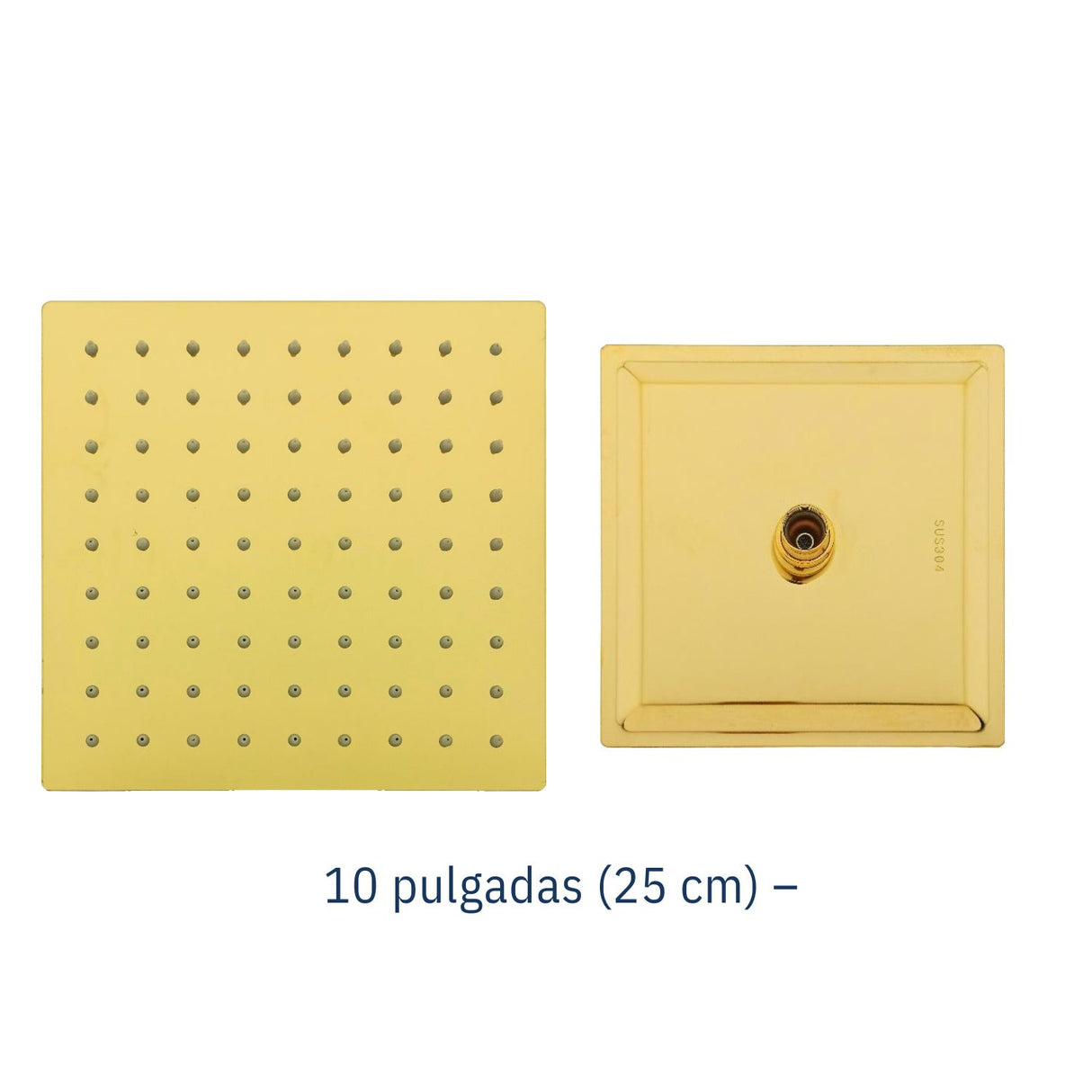Regadera de Ducha en Acero SUS304 Dorada - 25 cm - Sin Tubo
