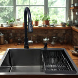 Lavaplatos Negro Acero 304 51 x 45 x 21 cm | Diseño Moderno y Alta Resistencia