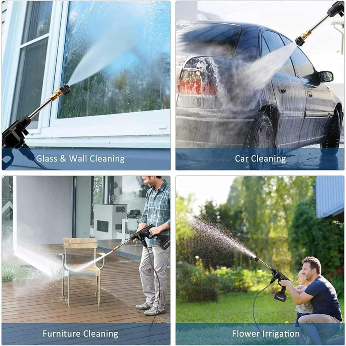 Hidrolavadora Inalámbrica 48V 🚿⚡ Limpieza portátil con potencia y comodidad