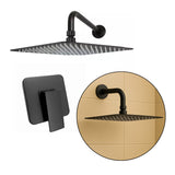 Kit Ducha Cuadrada De 20cm + Monocontrol Cuadrado Negro Mate