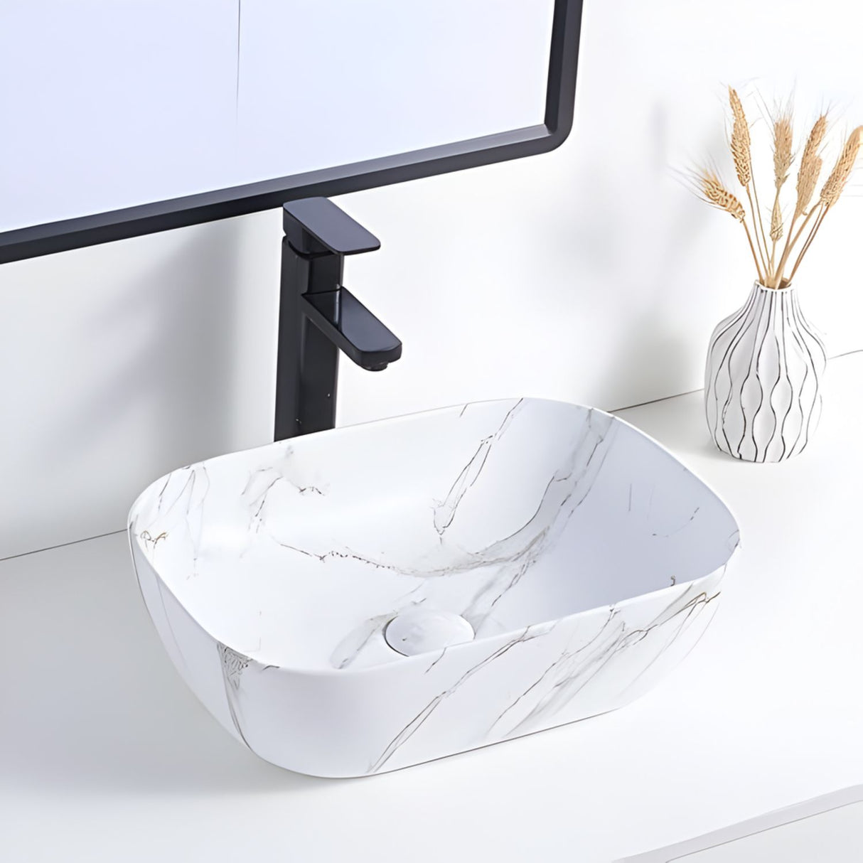 Lavamanos Rectangular Carrara Mate 455x325x135 Cm