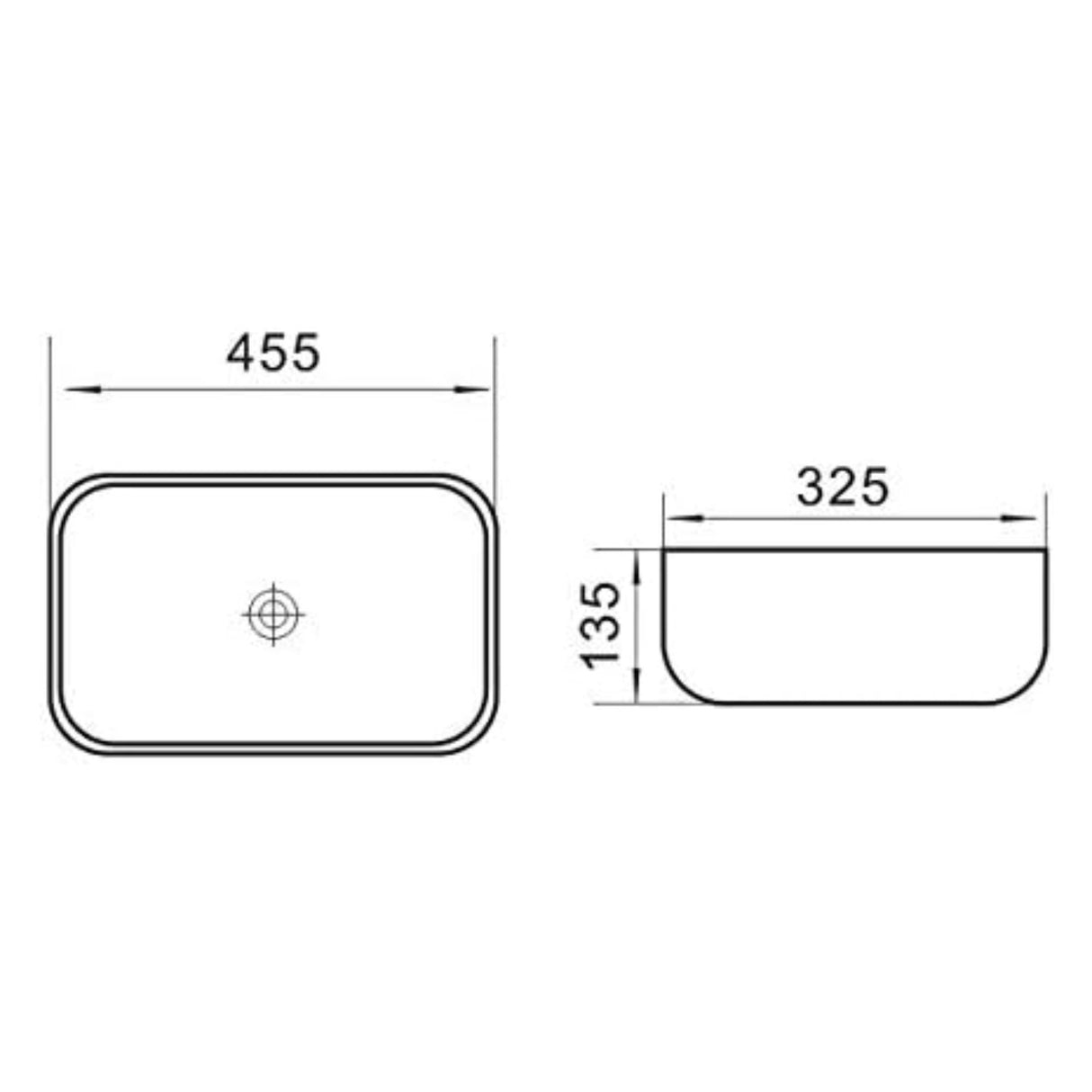 Lavamanos Rectangular Carrara Mate 455x325x135 Cm