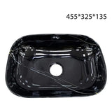 Lavamanos Sobreponer Rectangular Negro Brillante 45.5 x 32.5 x 13.5 cm | Diseño Moderno Premium