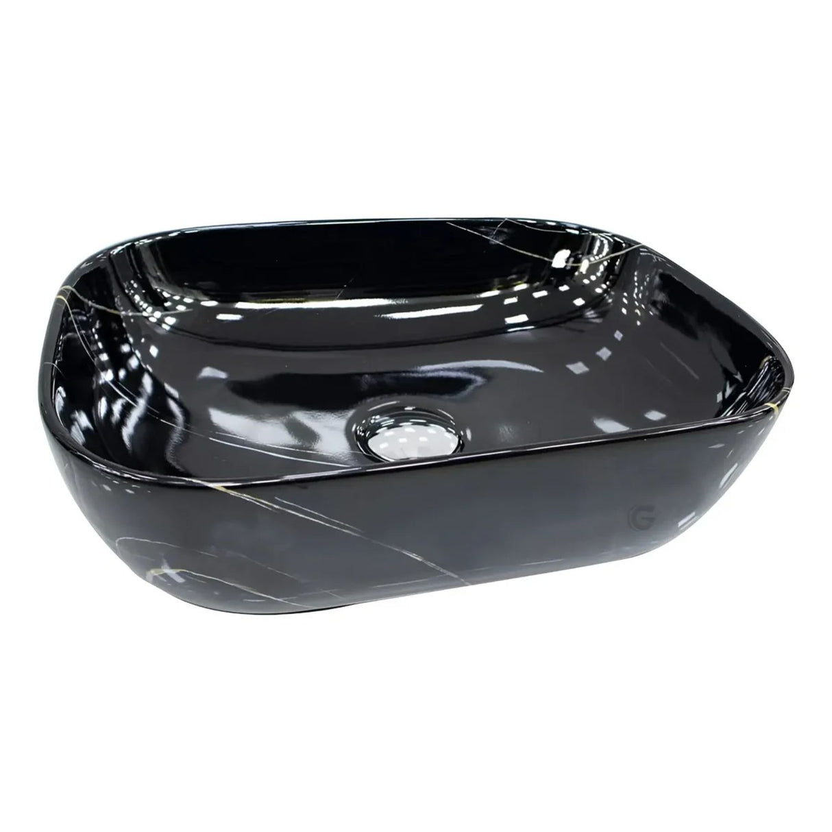 Lavamanos Sobreponer Rectangular Negro Brillante 45.5 x 32.5 x 13.5 cm | Diseño Moderno Premium