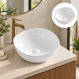 Lavamanos Sobreponer Andino Blanco 38 X 38 X 17 Cm en ambiente de baño, vista amplia