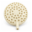Regadera beige de repuesto con bajante lateral y perforaciones en espiral