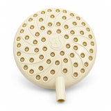 Regadera beige de repuesto con bajante lateral y perforaciones en espiral
