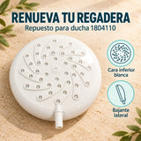 Regadera con bajante: cara inferior blanca, conexión lateral y compatibilidad con ducha 1804110
