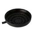 Producto Regadera Redonda Negra con Bajante sobre fondo blanco