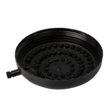 Producto Regadera Redonda Negra con Bajante sobre fondo blanco