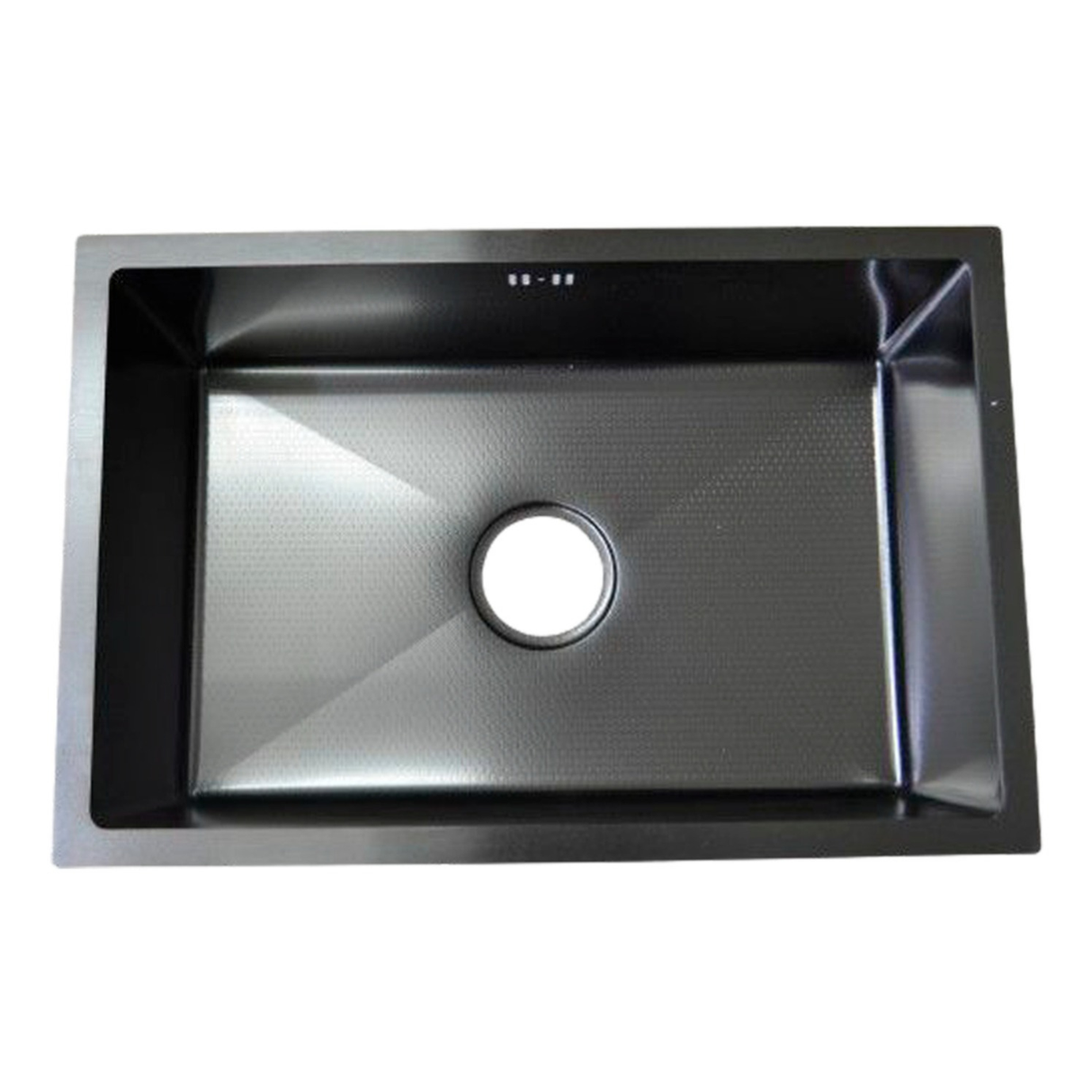 Lavaplatos Negro en Acero Inoxidable 60 x 40 x 21 cm con Panel y Accesorios
