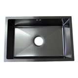 Lavaplatos Negro en Acero Inoxidable 60 x 40 x 21 cm con Panel y Accesorios