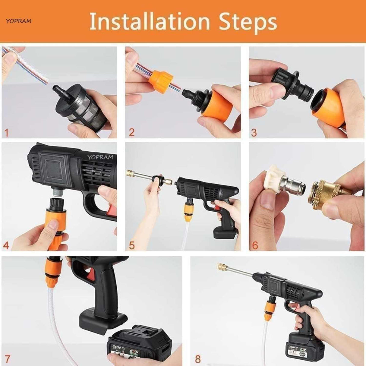 Hidrolavadora Inalámbrica 48V 🚿⚡ Limpieza portátil con potencia y comodidad