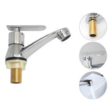 Llave Lavamanos Palanca Cuerpo Metalico Entrada Bronce Color Cromado