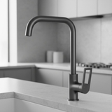 Grifería Monomando Spacco Alto Gris Concreto Cuello Acero In