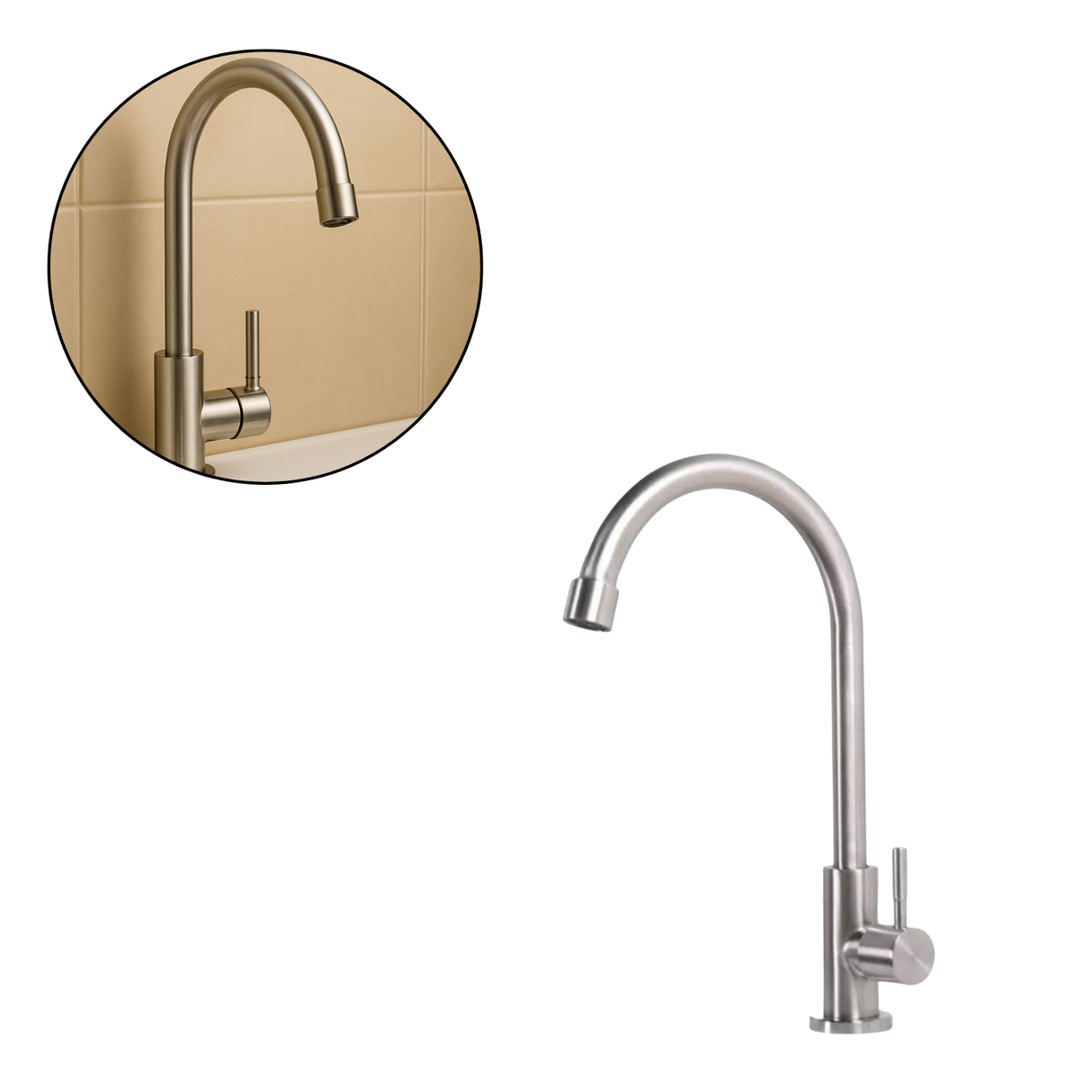 Llave Para Lavaplatos En Acero Inoxidable