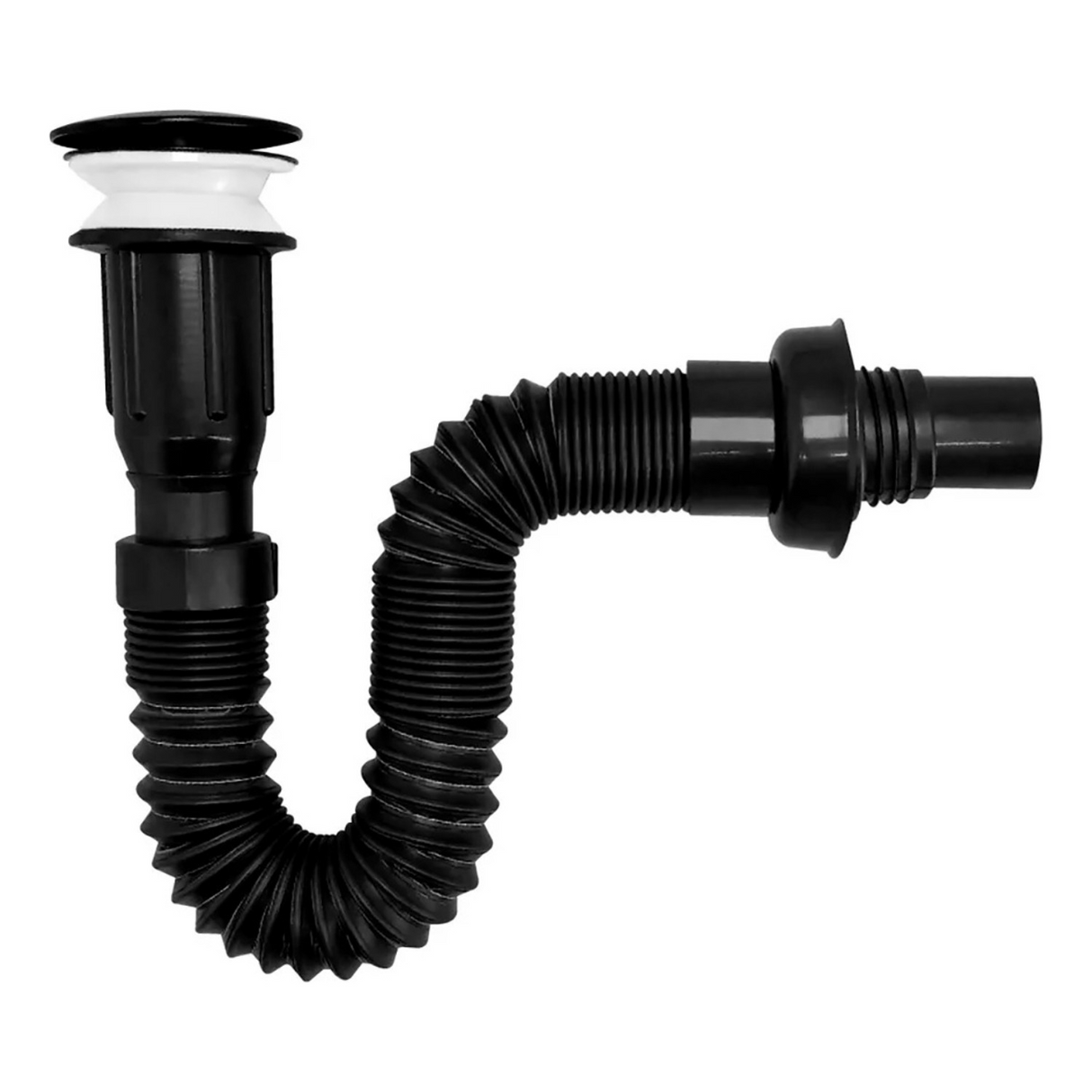 Combo Lavamanos Canoa Negro + Griferia Agua Fria+ Push Negro Negro Brillante