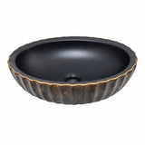 Lavamanos Atenas Negro Con Borde Dorado 47 X 32 X 13 Cm, vista del producto