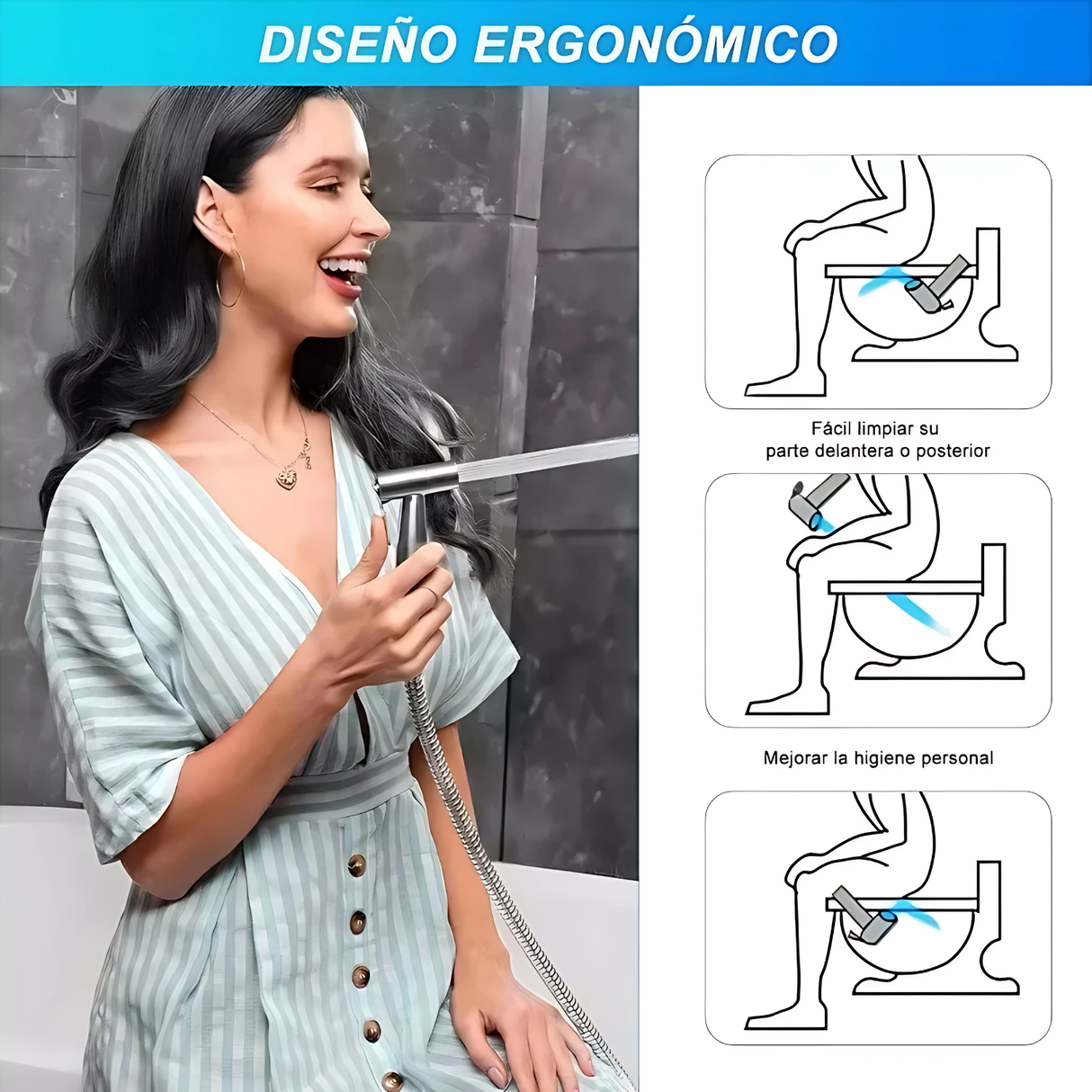 Ducha Teléfono Spray Cromada 1.20 cm+ Registro Regulación