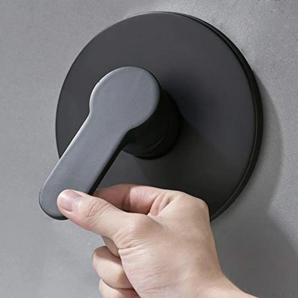 Grifería para Ducha Monocontrol Negro Metálico Redonda, Sistema Universal de 1/2", Cuerpo en Bronce