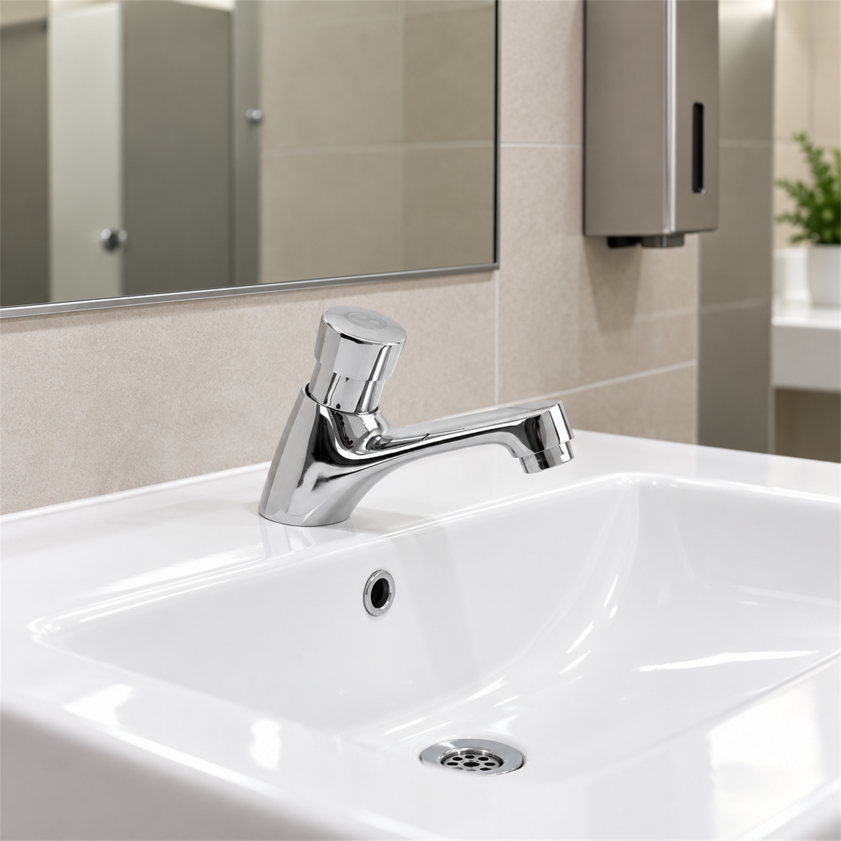 Llave Push En Bronce – Ambientación amplia realista