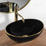 Lavamanos Cerámica Canoa Negro Mate