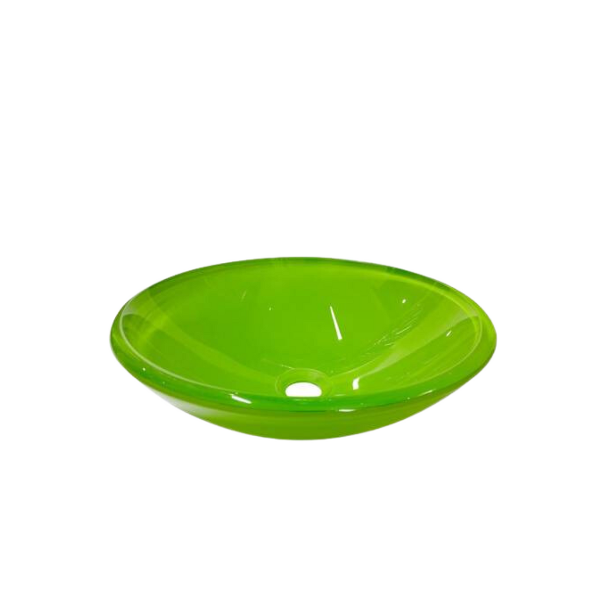 Lavamanos de Cristal Verde 38 cm con Color Incrustado: Elegancia Natura