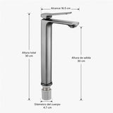 Grifería Monocontrol Alta Kassel Gunmetal para Lavamanos 30 cm