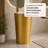 Lavamanos de pedestal pilón color oro texturizado no pintado 83 x 40 cm