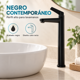 Detalle de grifería Victoria negra