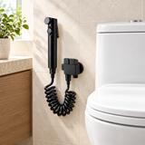 Ducha Bidet Tipo Piano Negra Con Manguera En Espiral - ambientación principal