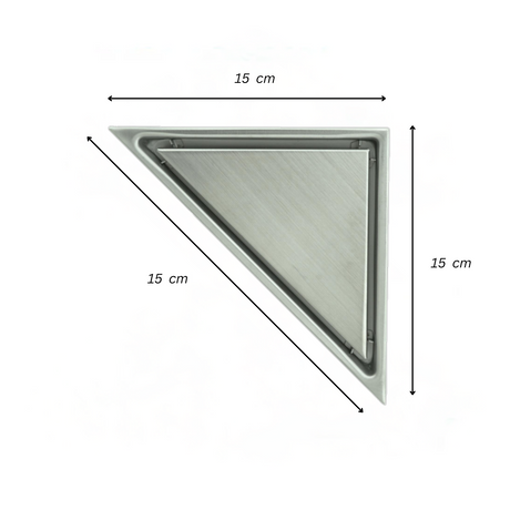 Desague Piso Triangular Acero Inoxidable Antiodor 15x15