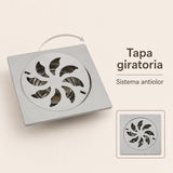 Rejilla de piso con tapa giratoria y sistema antiolor