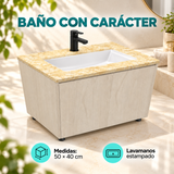 Combo Mueble De Baño Con Lavamanos Estampado 50 X 40 Cm - detalle