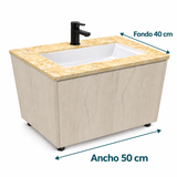 Combo Mueble De Baño Con Lavamanos Estampado 50 X 40 Cm - medidas