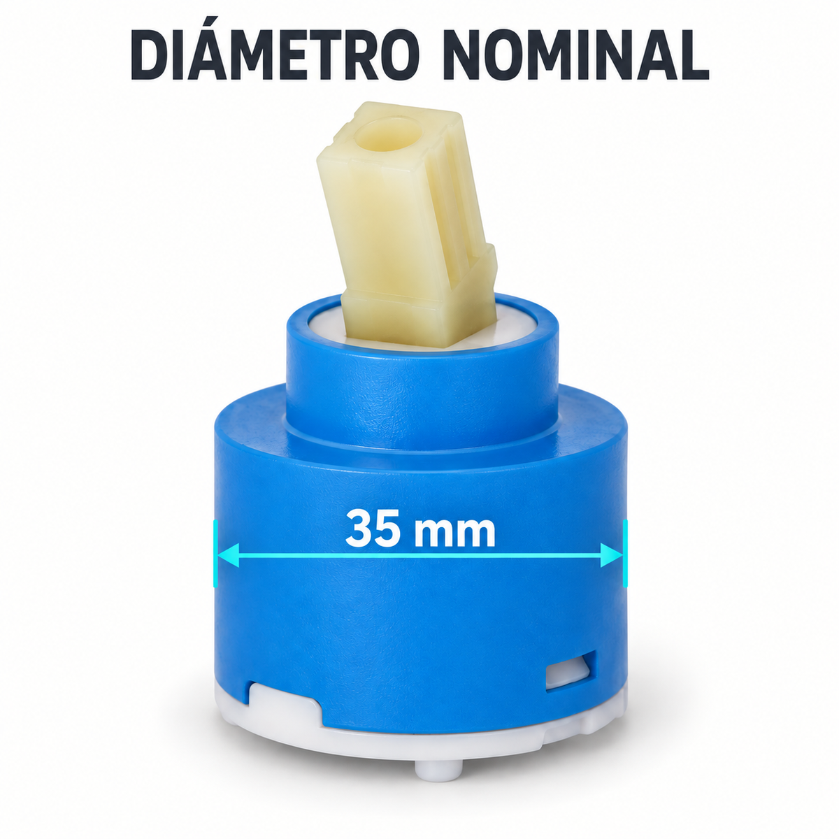 Diámetro nominal de 35 milímetros del cartucho
