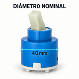 Diámetro nominal de 40 milímetros del cartucho
