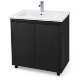 Combo Mueble De Baño RH Negro Con Lavamanos Cerámico 50 X 40 Cm - producto sobre fondo blanco