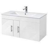 Combo Mueble De Baño RH Flotante Con Lavamanos Integrado 90 X 47 Cm - producto sobre fondo blanco