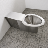 Sanitario Antivandálico de Alta con Descarga a Piso Acero Inoxidable