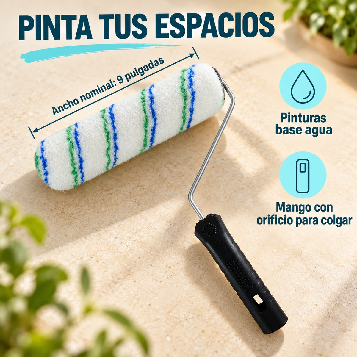 Rodillo Popular De 9 Pulgadas — características y ancho nominal