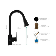 Grifo Monocontrol Extraíble Lavaplatos  Negro