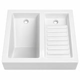 Lavarropa Cerámico Blanco Con Tabla De Lavar 60 X 60 Cm - producto sobre fondo blanco