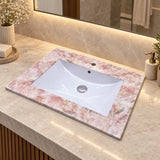 Lavamanos Integrado De Porcelana Rosa 60 X 47 Cm - ambientación cercana