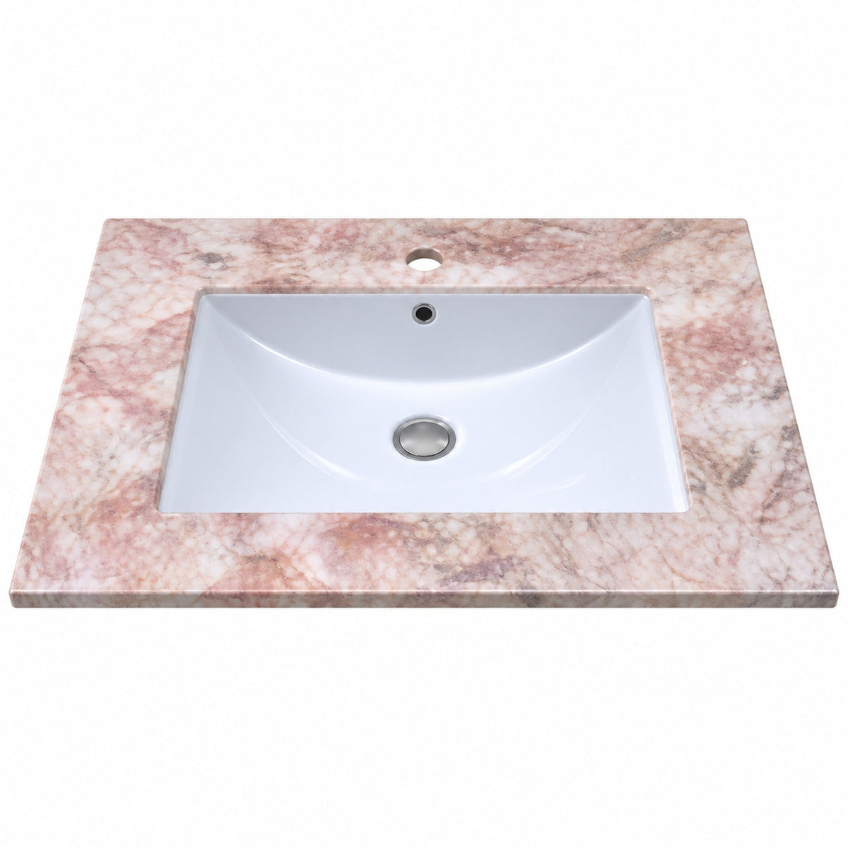 Lavamanos Integrado De Porcelana Rosa 60 X 47 Cm - producto sobre fondo blanco