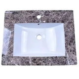 Lavamanos Integrado en Porcelana Marrón Emperador 60 x 47 cm