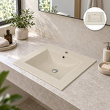 Lavamanos Integrado De Porcelana Beige 41 X 41 Cm - ambientación principal