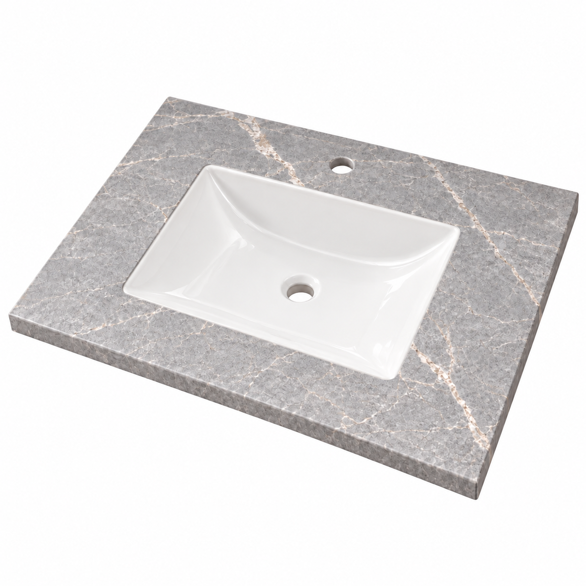 Lavamanos Integrado De Porcelana Gris Tausá 50 X 40 Cm sobre fondo claro