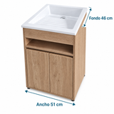 Combo Mueble Para Lavadero Con Pila Blanca 51 X 46 Cm - medidas